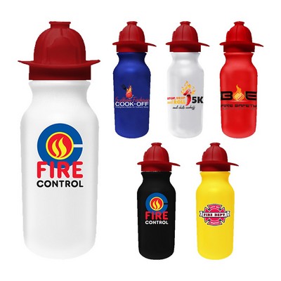20 Oz. Value Cycle Bottle w/Fireman Helmet Push 'n Pull Cap (Full Color Digital)